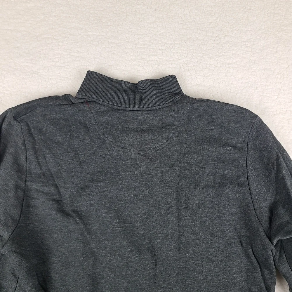 ORVIS‎ Sweater Mens XL Dark Gray Cotton Polyester Quarter Zip Thick Sweatshirt